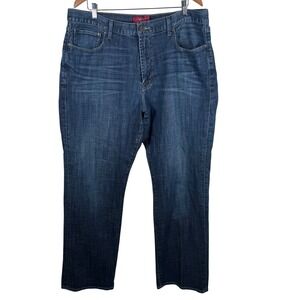 Lucky Brand Mens 181 Relaxed Straight Jeans 38x32 Dark Wash Blue Classic Denim